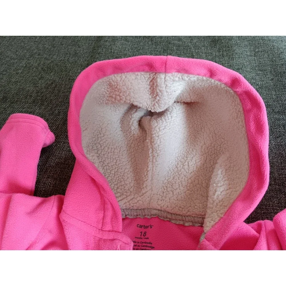 sweater 18 months New Girls Carters hooded fleece Pink Baby